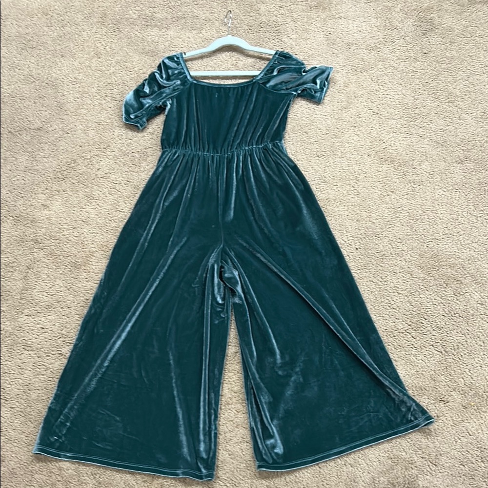 Teal Velvet Jumpsuit